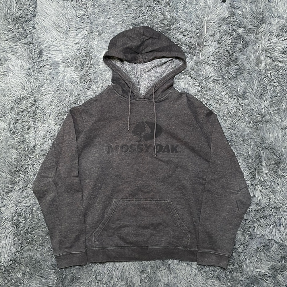 Mossky Oak Dark Gray Logo Hoodie Sweater Pullover Sweatshirt
